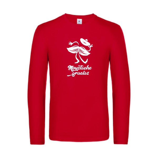 presqu spagnol - t shirt- manches- longues- original- humour- Red impression Face