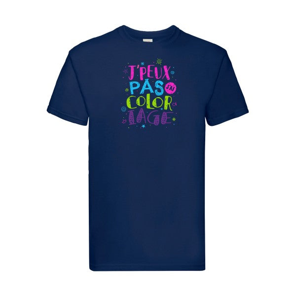 J'peux pas j'ai coloriage Fruit of the loom 205 g/m² T-shirt/ navy