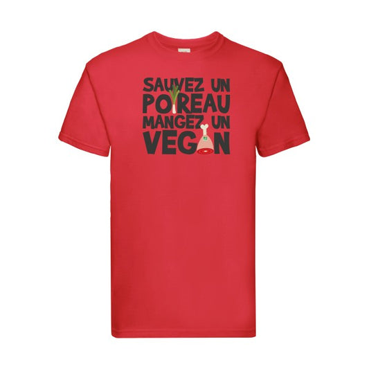 vegan/poireau Fruit of the loom 205 g/m² T-shirt/ Red