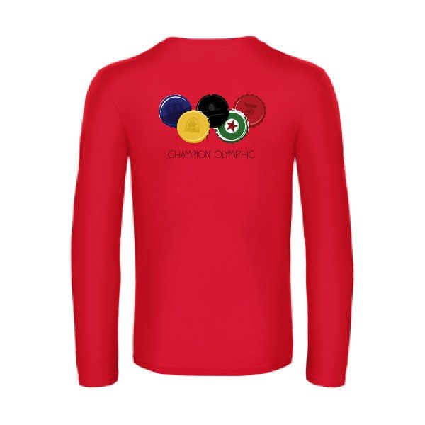 champion-olymp-hic-t-shirt-manches-longues-original-humour -Red