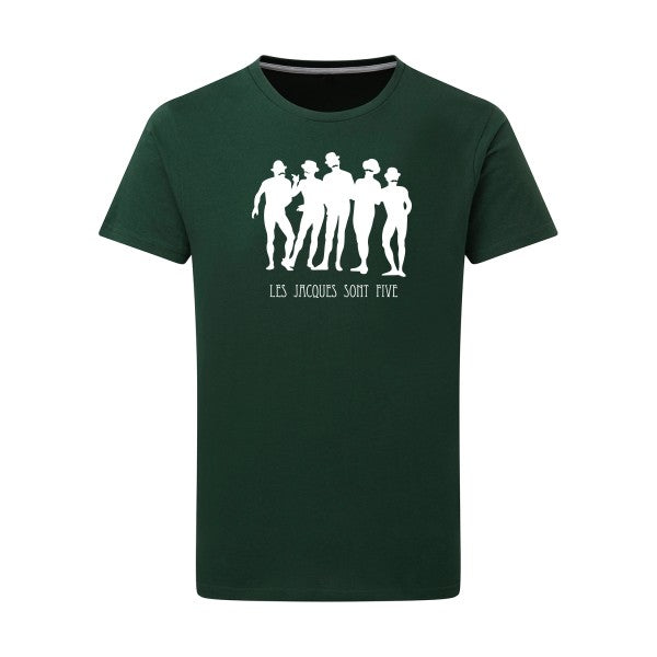 Les Jacques sont Five Blanc -Flex Blanc sur T-shirt SG  Bottle Green  2XL