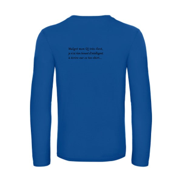 qi - t shirt- manches- longues- original- humour- Royal Blue impression Dos