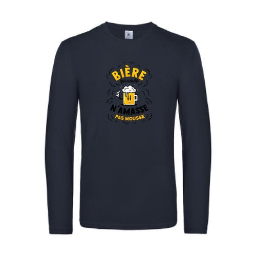 biere-qui-roule-t-shirt-manches-longues-original-humour -Navy