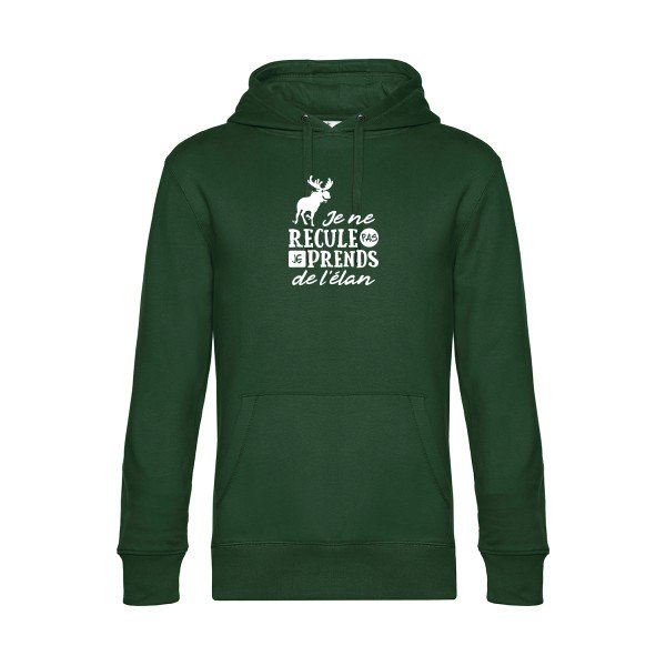 Prendre-de-l-elan sweat shirt original Bottle Green flex Blanc impression Face
