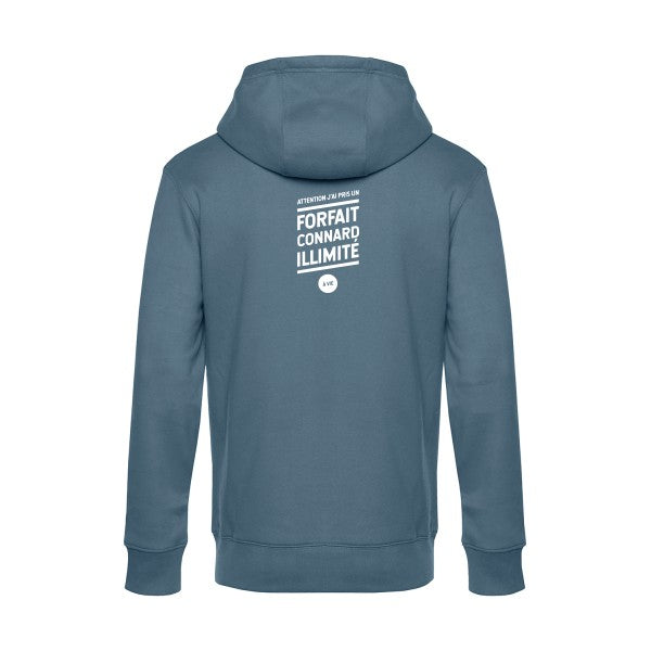 Forfait-connard-illimite sweat shirt original nordic blue flex Blanc impression Dos