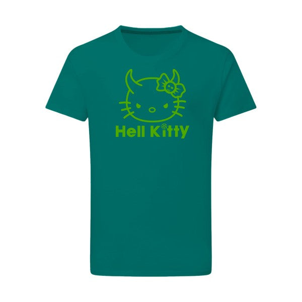 Hell Kitty vert pomme -Flex vert pomme sur T-shirt SG  Emerald Green  2XL