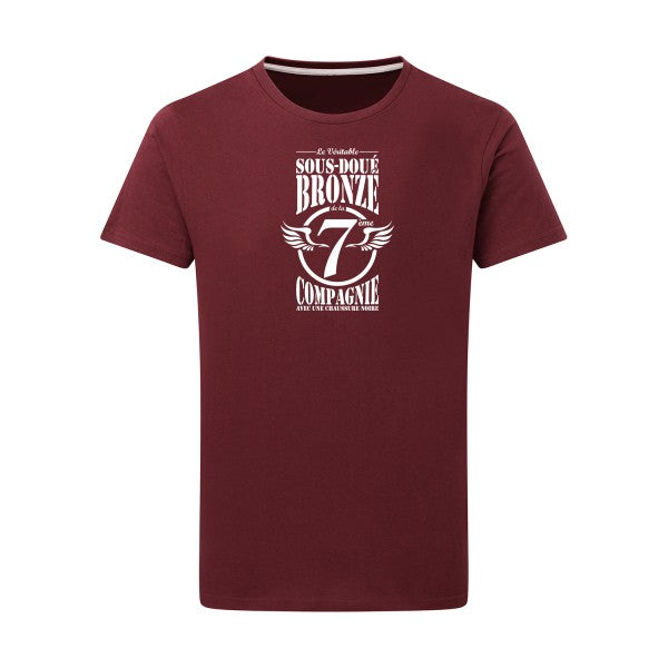 7ème Compagnie Crew Blanc -Flex Blanc sur T-shirt SG  Burgundy  2XL