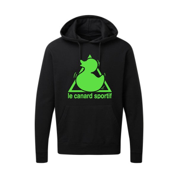 Canard Sportif Vert fluo |Sweat capuche imprimé homme