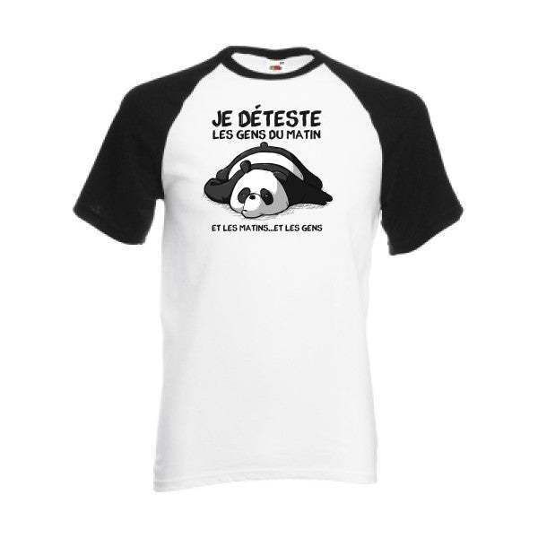 T-shirt fruit of the loom baseball  couleur White/Black