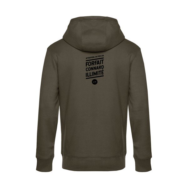 Forfait-connard-illimite sweat shirt original Khaki flex Noir impression Dos