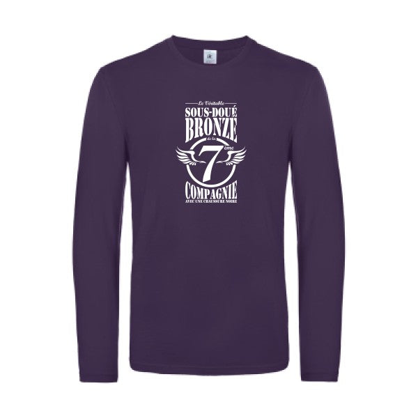 7eme compagnie crew - t shirt- manches- longues- original- humour- Urban Purple impression Face