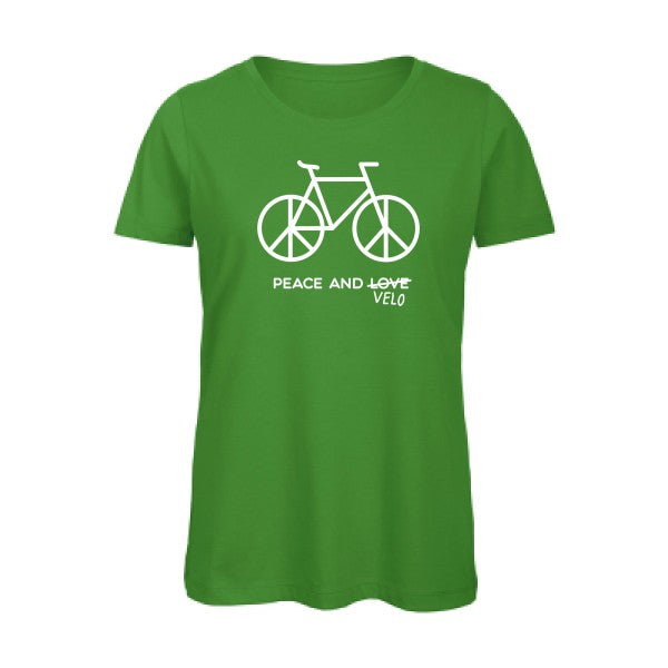 T shirt humour bio femme   femme bio|Peace and vÃ©lo Blanc 