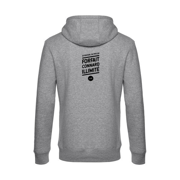 Forfait-connard-illimite sweat shirt original Heather Grey flex Noir impression Dos