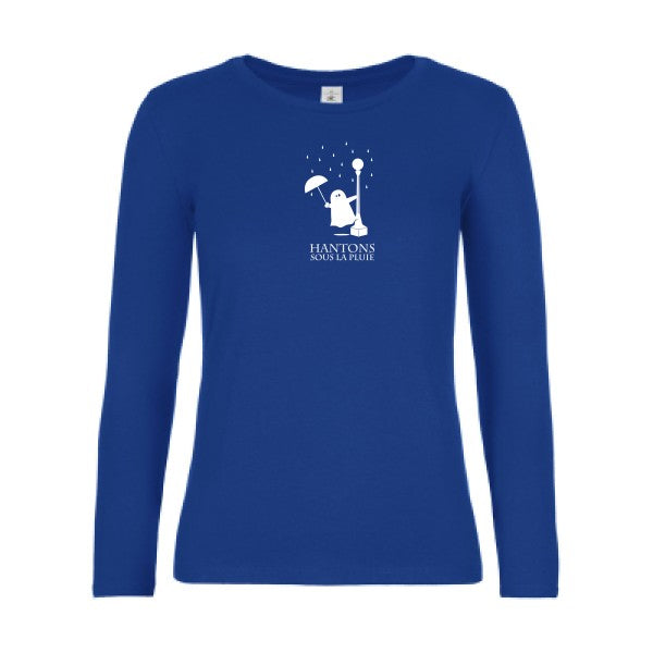 t-shirt lsl femme Hantons-sous-la-pluie Royal Blue flex blanc