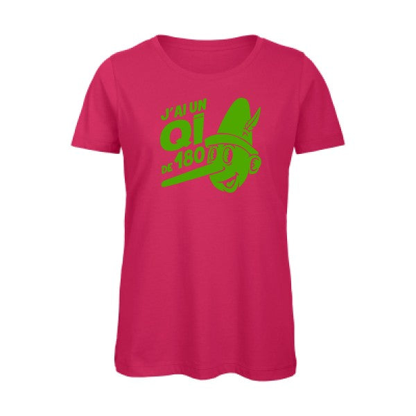 T shirt humour bio femme   femme bio|Quotient intellectuel Vert pomme 