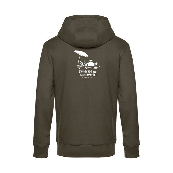l-energie-est-notre-avenir sweat shirt original Khaki flex Blanc impression Dos