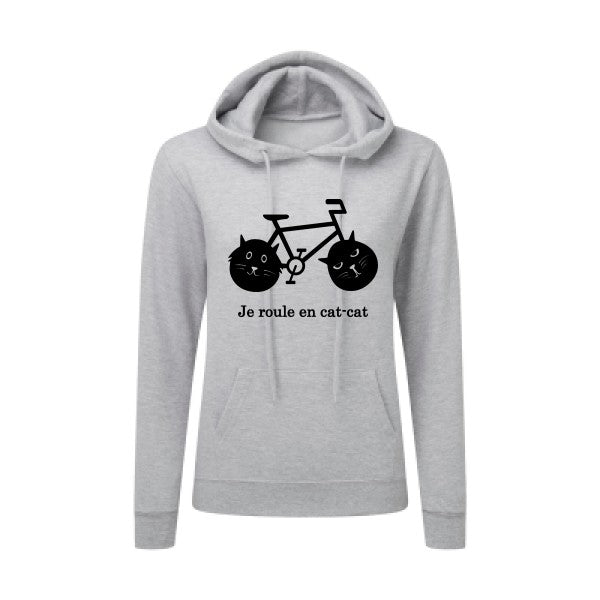 cat-cat bike Noir |Sweat original à capuche Femme