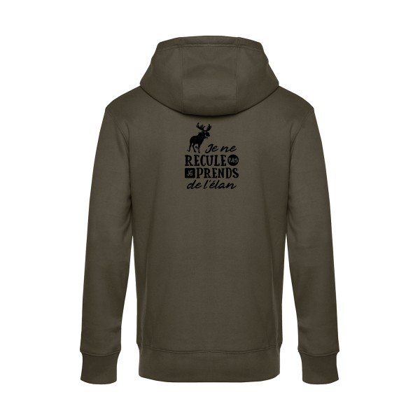 Prendre-de-l-elan sweat shirt original Khaki flex Noir impression Dos