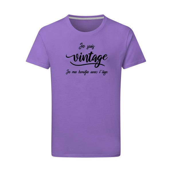 Je suis vintage  - Flex noir Tshirt original Aster Purple  2XL