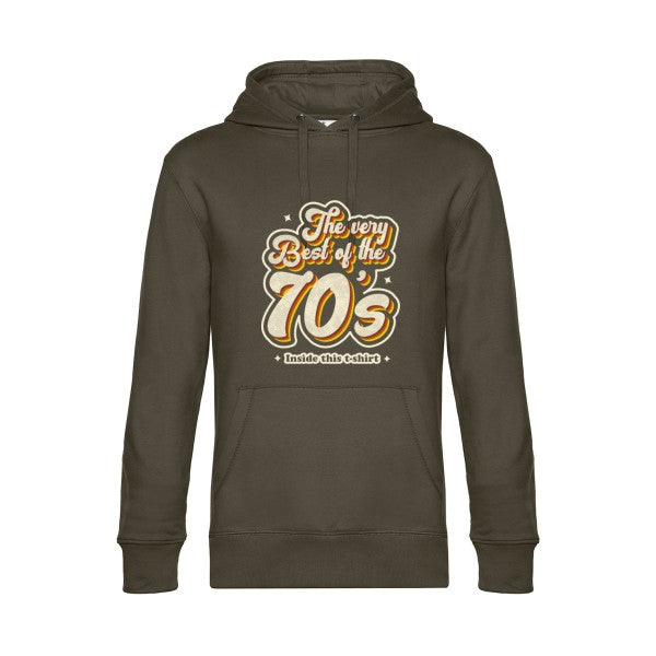 70s- Sweat à capuche original Khaki - RueDuTeeshirt