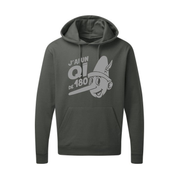 Quotient intellectuel |Sweat  capuche humoristique Gris 