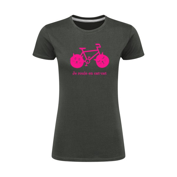 cat-cat bike | Rose Fluo |T shirt original femme|SG