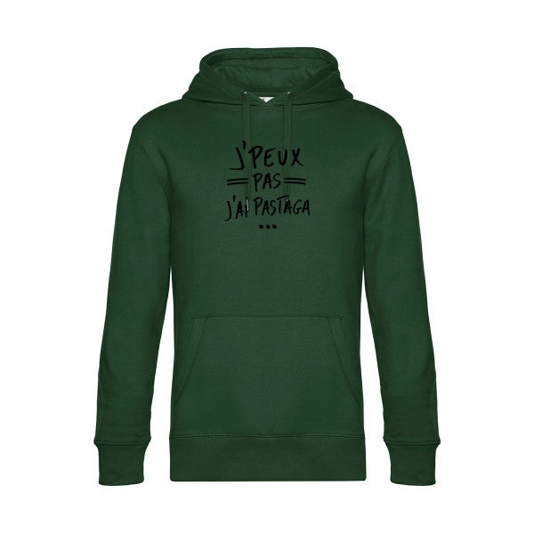 J-peux-pas-j-ai-pastaga sweat shirt original Bottle Green flex Noir impression Face