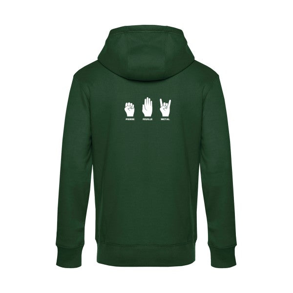 Pierre-Feuille-Metal sweat shirt original Bottle Green flex Blanc impression Dos