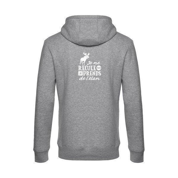 Prendre-de-l-elan sweat shirt original Heather Grey flex Blanc impression Dos