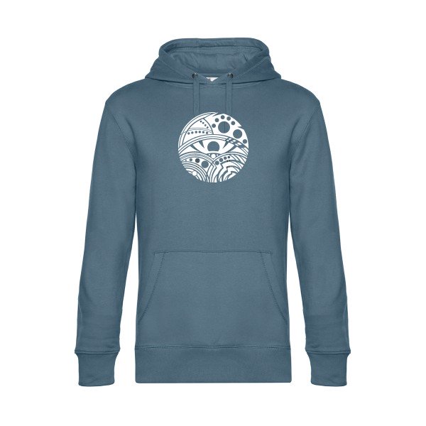 Eye sweat shirt original nordic blue flex Blanc impression Face