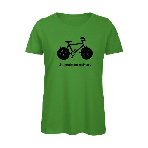 T shirt humour bio femme   femme bio|cat-cat bike Noir 