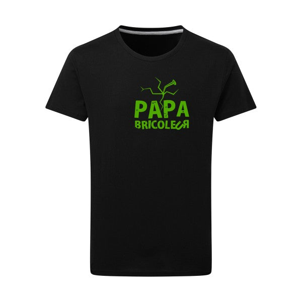 Papa bricoleur - Flex Vert pomme Tshirt original Dark Black  4XL