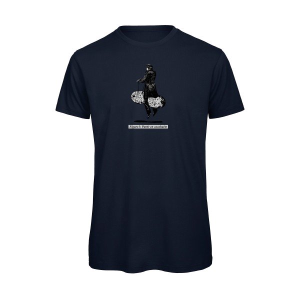 T-shirt humour original Partir En Cacahuete T Shirt couleur Navy