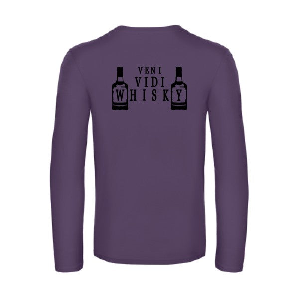 veni vidi whisky - t shirt- manches- longues- original- humour- Urban Purple impression Dos