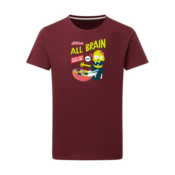 T-shirt homme All brain - T-shirt rigolo pour les cerveaux en ébullition Burgundy 2XL