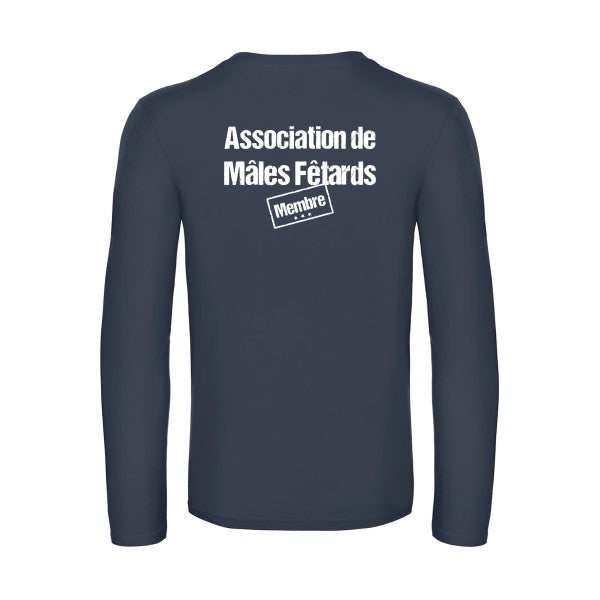 association de males fetards - t shirt- manches- longues- original- humour- Navy impression Dos