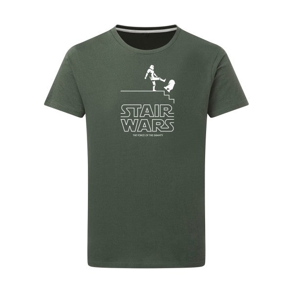 STAIR WARS Blanc -Flex Blanc sur T-shirt SG  Thyme  2XL