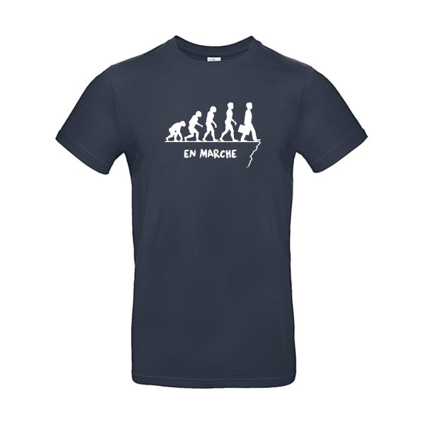 T-shirt humour original en marche T Shirt couleur Navy