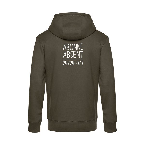 Abonne-absent sweat shirt original Khaki flex Blanc impression Dos