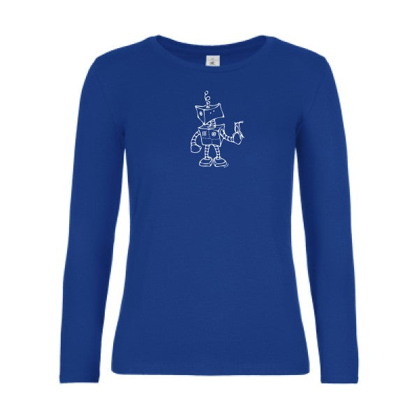 t-shirt lsl femme Robot-&-Bird Royal Blue flex blanc