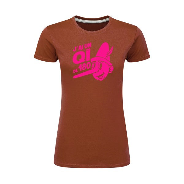 Quotient intellectuel Rose Fluo |T shirt original femme|SG