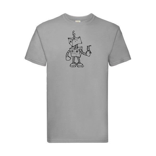 T-shirt|Robot & Bird |flex Noir| Fruit of the loom 205 g 