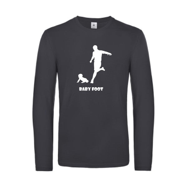 baby foot - t shirt- manches- longues- original- humour- Dark Grey impression Face