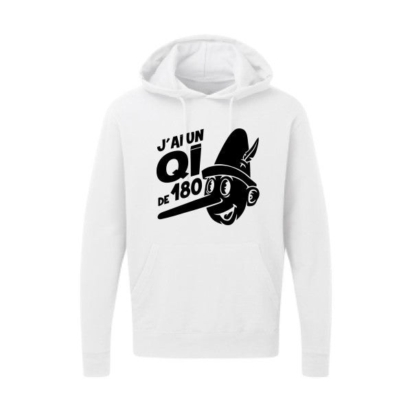 Quotient intellectuel |Sweat  capuche humoristique noir 