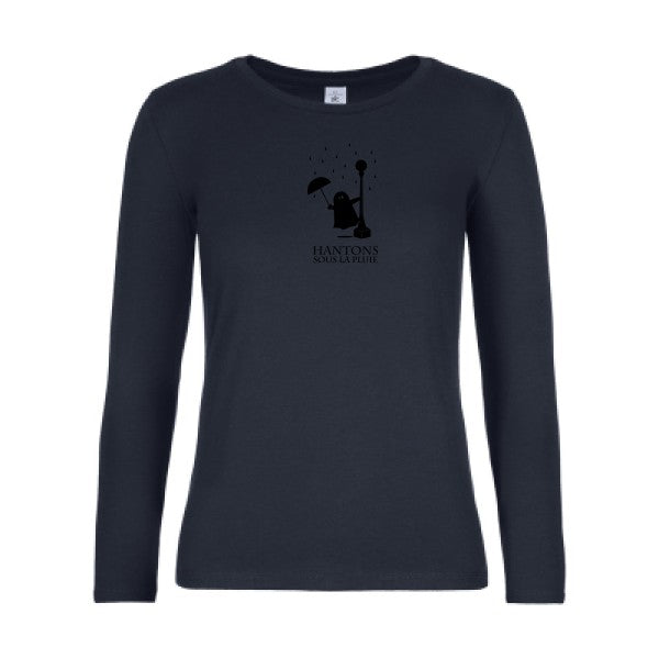 t-shirt lsl femme Hantons-sous-la-pluie Navy flex Noir