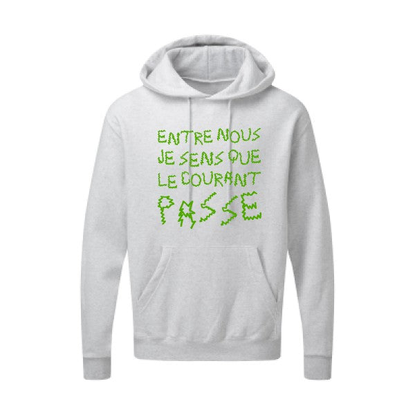 Entre nous, je sens que le courant passe ! |Sweat  capuche humoristique Vert pomme 