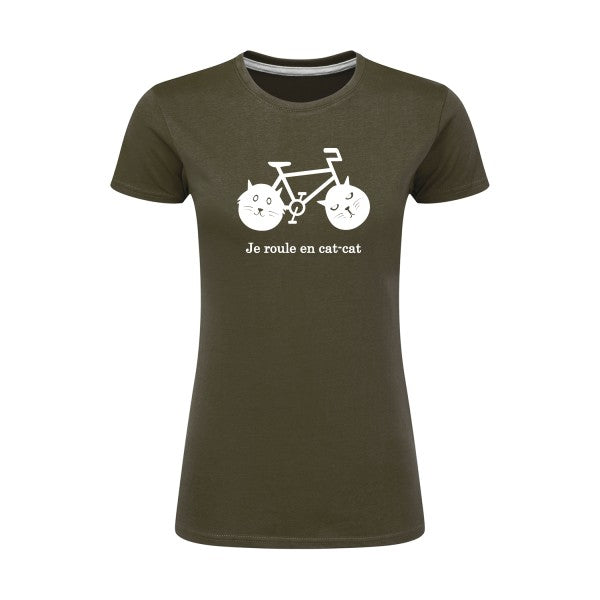 cat-cat bike | Blanc |T shirt original femme|SG