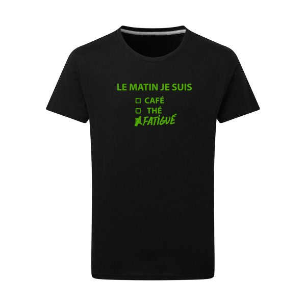 Le matin je suis... - Flex Vert pomme Tshirt original Dark Black  4XL