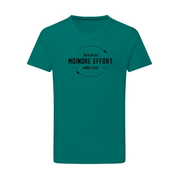 Artisan du moindre effort noir -Flex noir sur T-shirt SG  Emerald Green  2XL