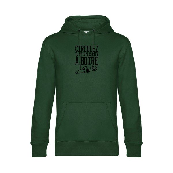 Circulez-il-n-y-a-plus-rien-a-boire sweat shirt original Bottle Green flex Noir impression Face